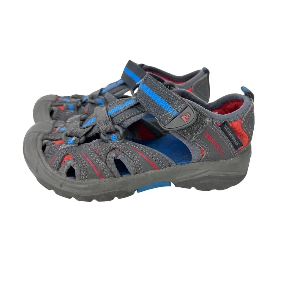 Merrell Hydro Waterproof Fisherman Sandals Shoes MC53376‎ Gray Kids Size 9M